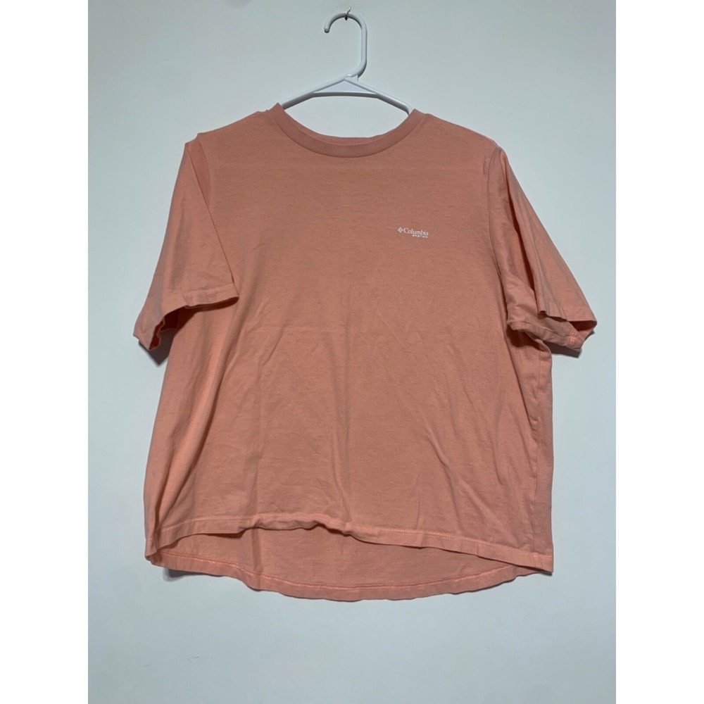 Columbia Girls Youth Size XL Pink Peach PFG Short Sleeve Graphic Shirt